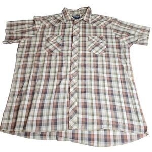 Wrangler Western Retro Pearl Snap Short Sleeve Shirt Men's XXL Plaid Rodeo
